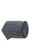 Brioni Embroidered Silk Tie In Blue