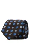 Brioni Embroidered Silk Tie In Brown