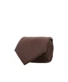 Brioni Herringbone-pattern Wool Tie In Brown