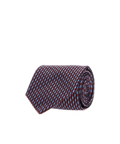 Brioni Crav. Stand. 8x150 Silk Micro Motif Jacquard In Multi