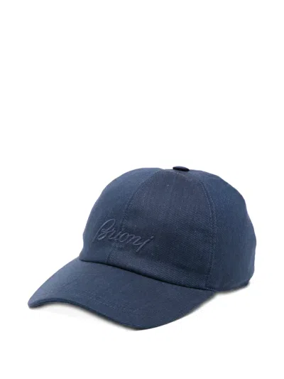 Brioni Embroidered-logo Baseball Cap In Blue