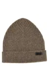 Brioni English Ribbed Beanie Hats Beige In Brown