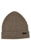 Brioni English Ribbed Beanie Hats Beige In Brown
