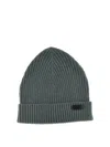 Brioni English Ribbed Beanie Hats Green In Verde