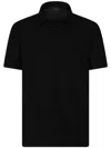 Brioni Piqué Cotton Polo Shirt In Black