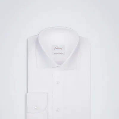 Brioni Essential White Ventiquattro Cotton Formal Shirt