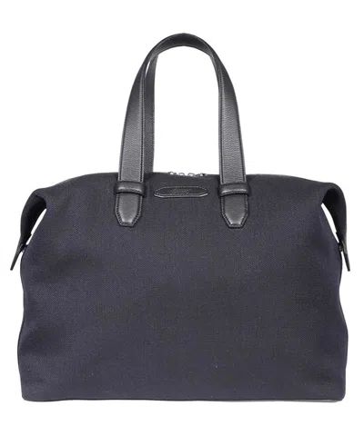 Brioni Fabric Travel Bag In Blue