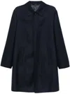 Brioni Felted Coat In Blue