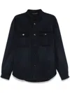Brioni Felted Shirt Jacket In Blue