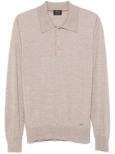 Brioni Fein Gestricktes Poloshirt In Nude