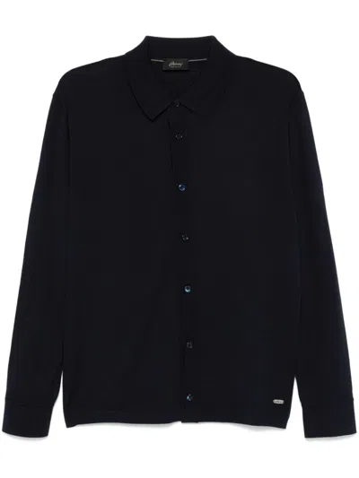 Brioni Fine-knit Shirt In Blue