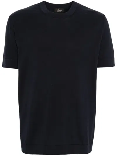 Brioni Fine-knit T-shirt In Blue