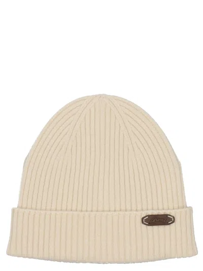 Brioni Fisherman's Rib Beanie Hats White