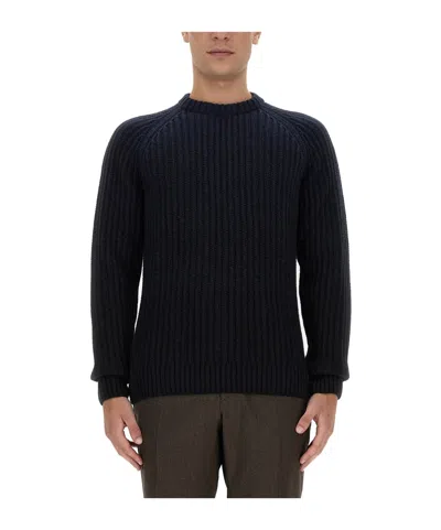 Brioni Textured Ribbed Cashmere And Virgin Wool Sweater In Black