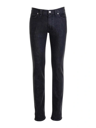 Brioni Five Pocket Logo Jeans In Negro