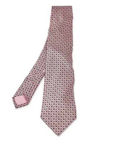 Pre-owned Brioni Floral-pattern Tie In Pink