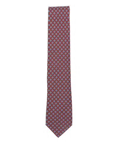 Brioni Floral-print Silk Tie In Red