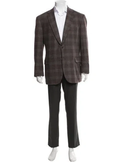 Pre-owned Brioni For Bergdorf Goodman Wool Two-piece Blazer In Brown