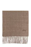 Brioni Plaid Fringe Scarf