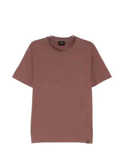 Brioni Gassed Cotton T-shirt In Brown