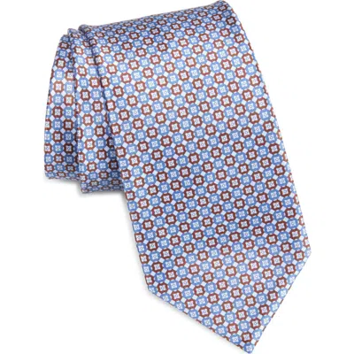 Brioni Geo Jacquard Silk Tie In Blue