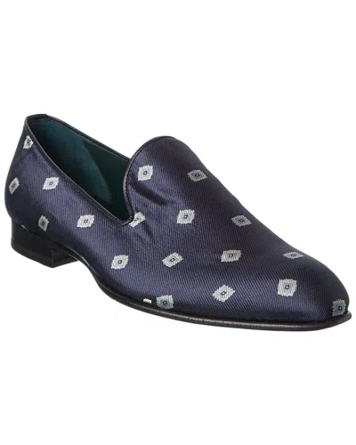 Brioni Geo Print Evening Loafer In Blue