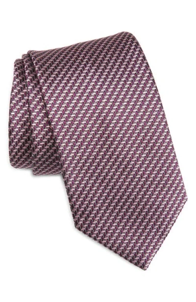 Brioni Geometric Jacquard Silk Tie In Gold
