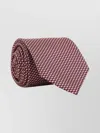 Brioni Check Pattern Silk Tie With Refined Texture In Red