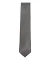 Brioni Geometric-pattern Silk Tie In Gray