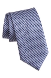 Brioni Geometric Pattern Silk Tie In Blue Lilac