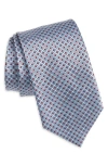 Brioni Geometric Pattern Silk Tie In Blue/red