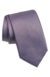 Brioni Geometric Pattern Silk Tie In Blue/red