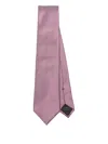Brioni Geometric-pattern Silk Tie In Pink