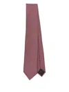 Brioni Check Pattern Silk Tie With Refined Texture In Red