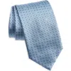 Brioni Geometric Pattern Silk Tie In Sky Blue