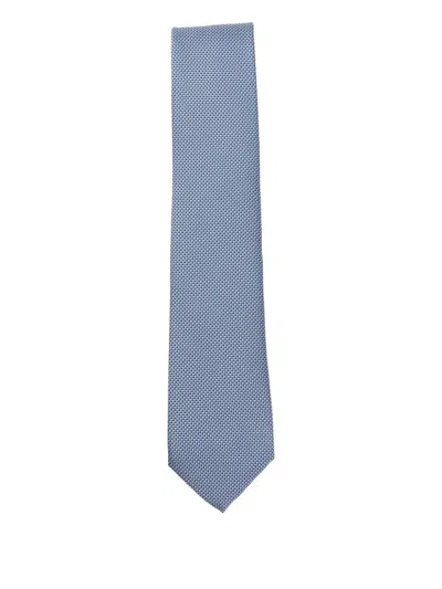 Brioni Geometric-pattern Tie In Blue
