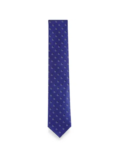 Brioni Geometric-pattern Silk Tie In Blue