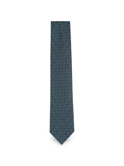 Brioni Geometric-patterned Tie In Blue