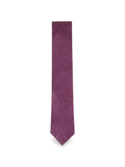 Brioni Geometric-print Tie In Pink