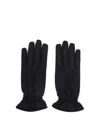 Brioni Cashmere Blend Gloves Elastic Cuffs In Black