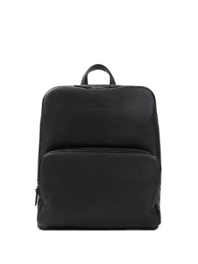 BRIONI GRAINED LEATHER BACKPACK
