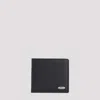 Brioni Bi-fold Leather Wallet In Black Taupe