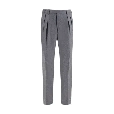Brioni Gray Wool Oves Aries Casual Pants In Multi