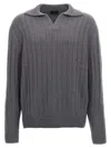 Brioni Polo Sweater In Grey