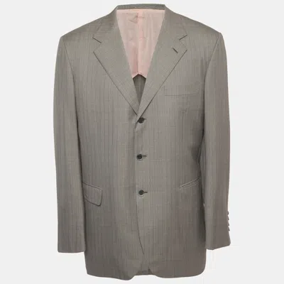 Pre-owned Brioni Grey Wool Regular Fit Palatino Jacket Xxl In Gray