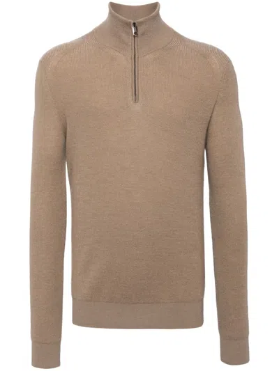 Brioni Cardigan Mit Stehkragen In Nude