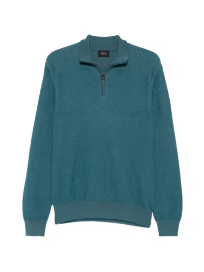 Brioni Half-zip Long-sleeve Sweater In Gray