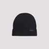 Brioni Ribbed Knit Beanie In Midnight Blue Wool