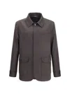 Brioni Herringbone Wool Jacket In Brown
