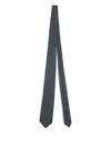 Brioni Herringbone Wool Tie In Black